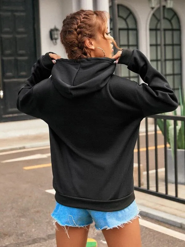 SXV  'hearts’ Printed Cool Aesthetic Sweatshirt Hoodie